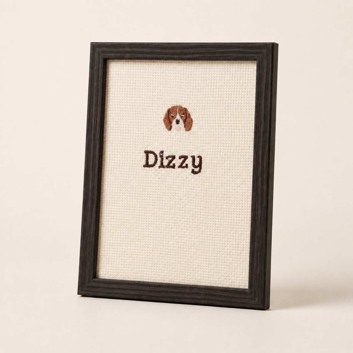 Gepersonaliseerd Hondenportret donker hout