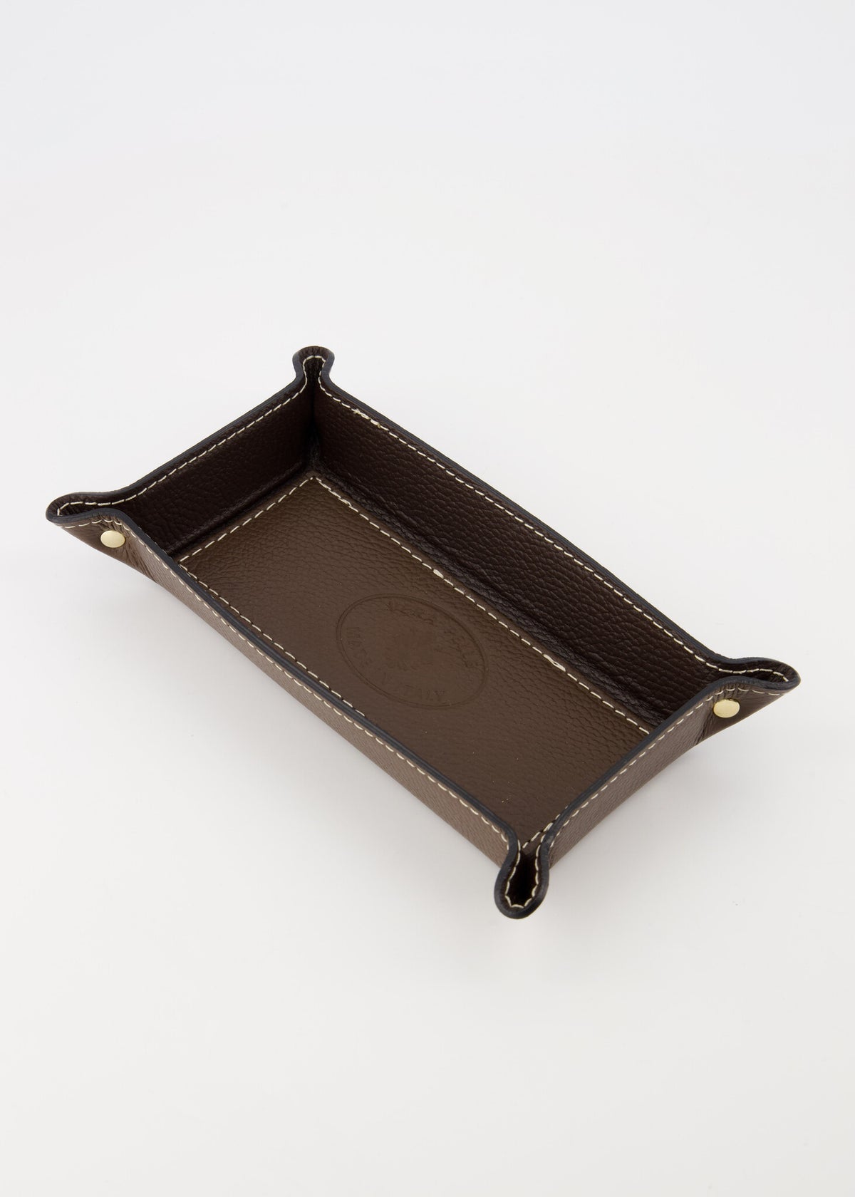 Leather Essentials Tray – Dark Brown